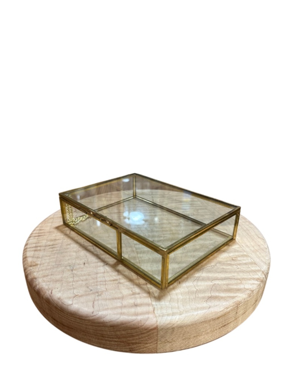 Brass & Glass Hinged Display / Keepsake Box